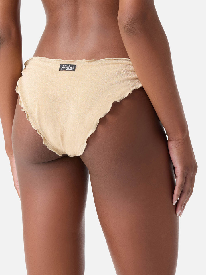 Bas de maillot de bain classique en lurex doré pour femme Moon 