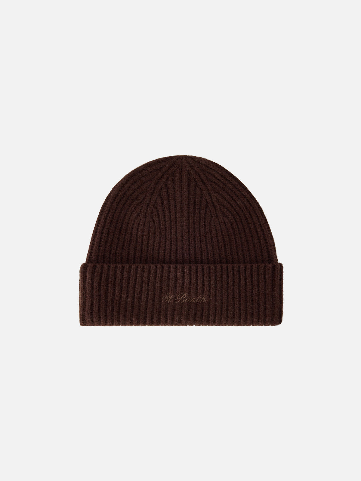 Gorro de lana Brown Moss con bordado del logo 