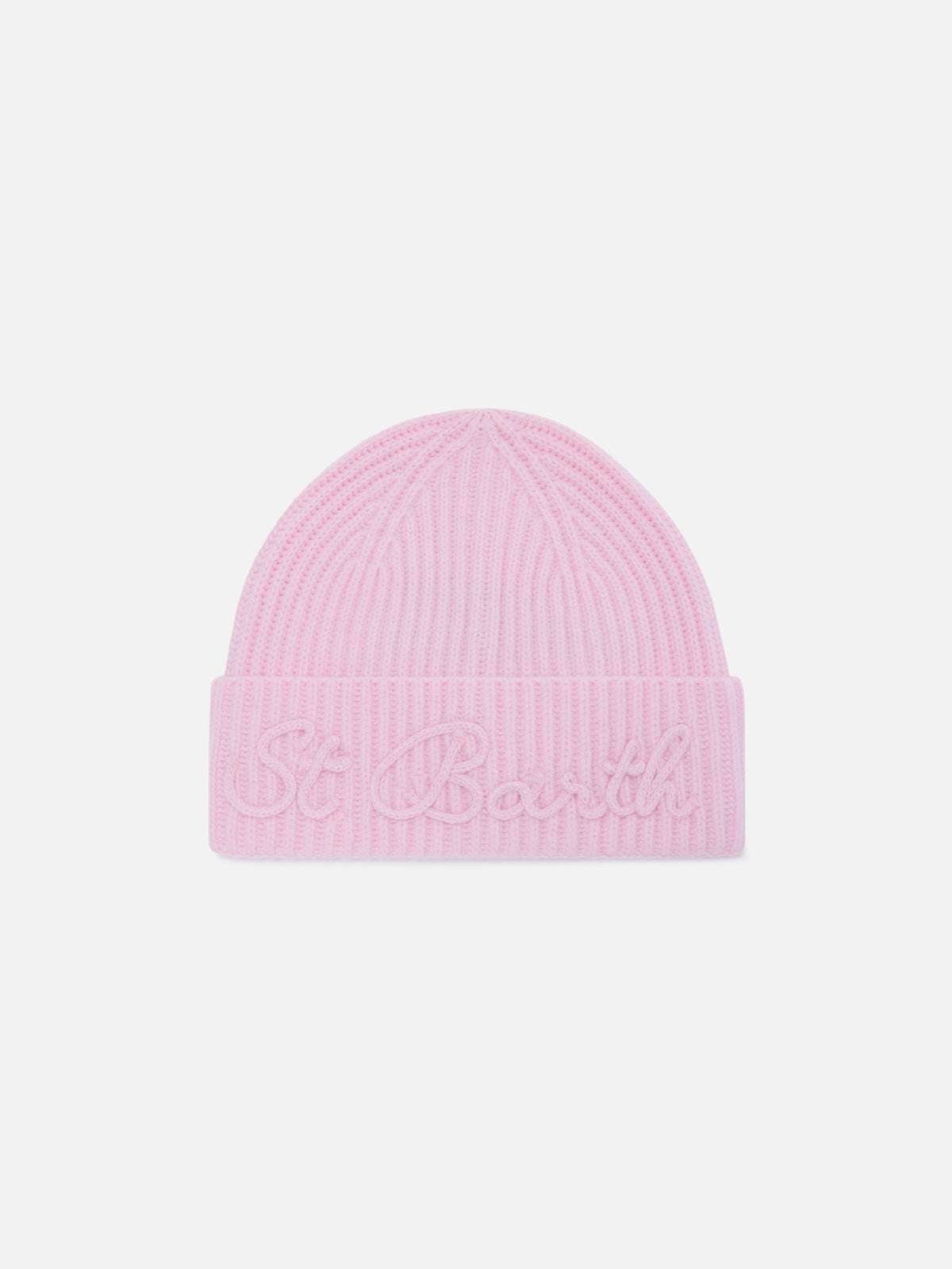 Bonnet Pink Moss en mélange de laine d’alpaga avec broderie du logo 