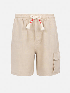 Marseille Jr beige linen bemuda - MC2 Saint Barth