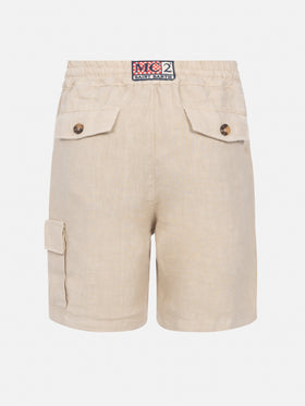 Marseille Jr beige linen bemuda - MC2 Saint Barth