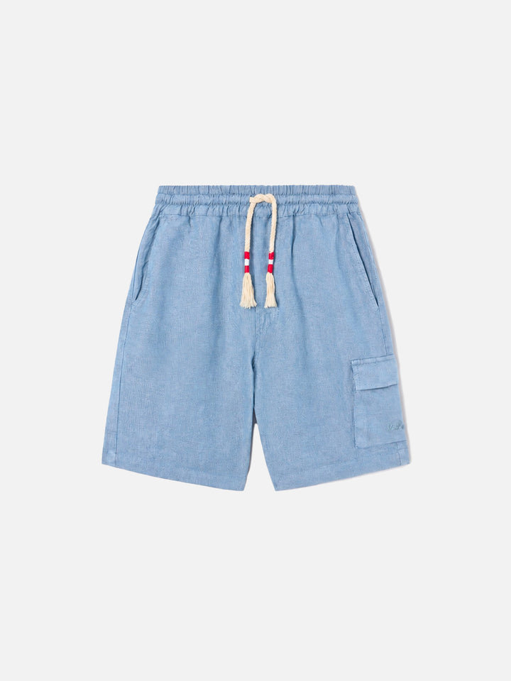 Short Bermuda Marseille Jr en chambray denim clair 