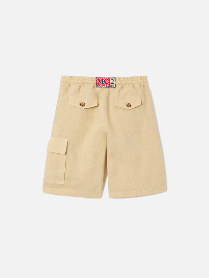Short en lin Marseille Jr beige 