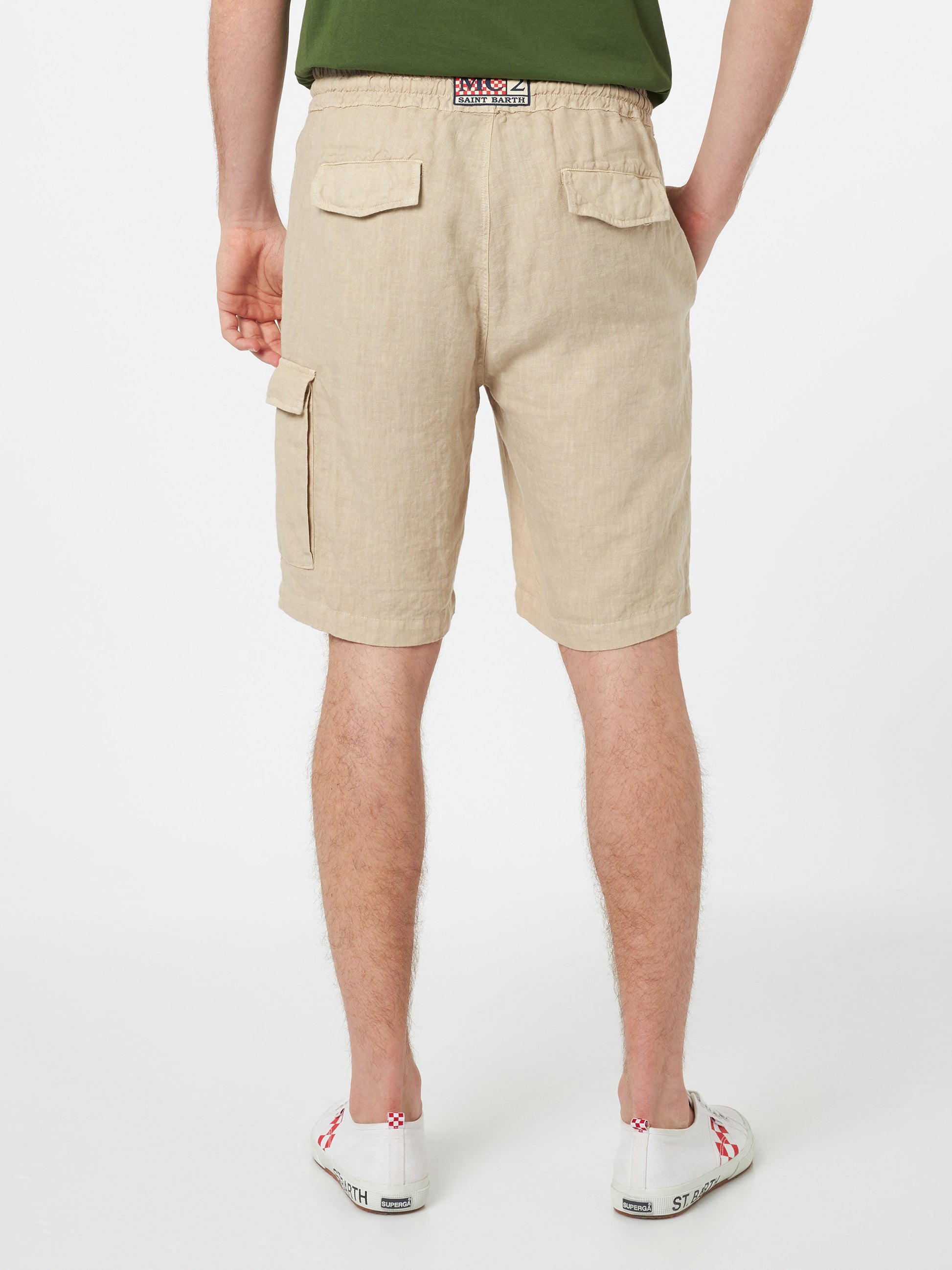 Man beige linen bermuda Marseille - MC2 Saint Barth