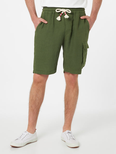Man military green linen bermuda Marseille - MC2 Saint Barth