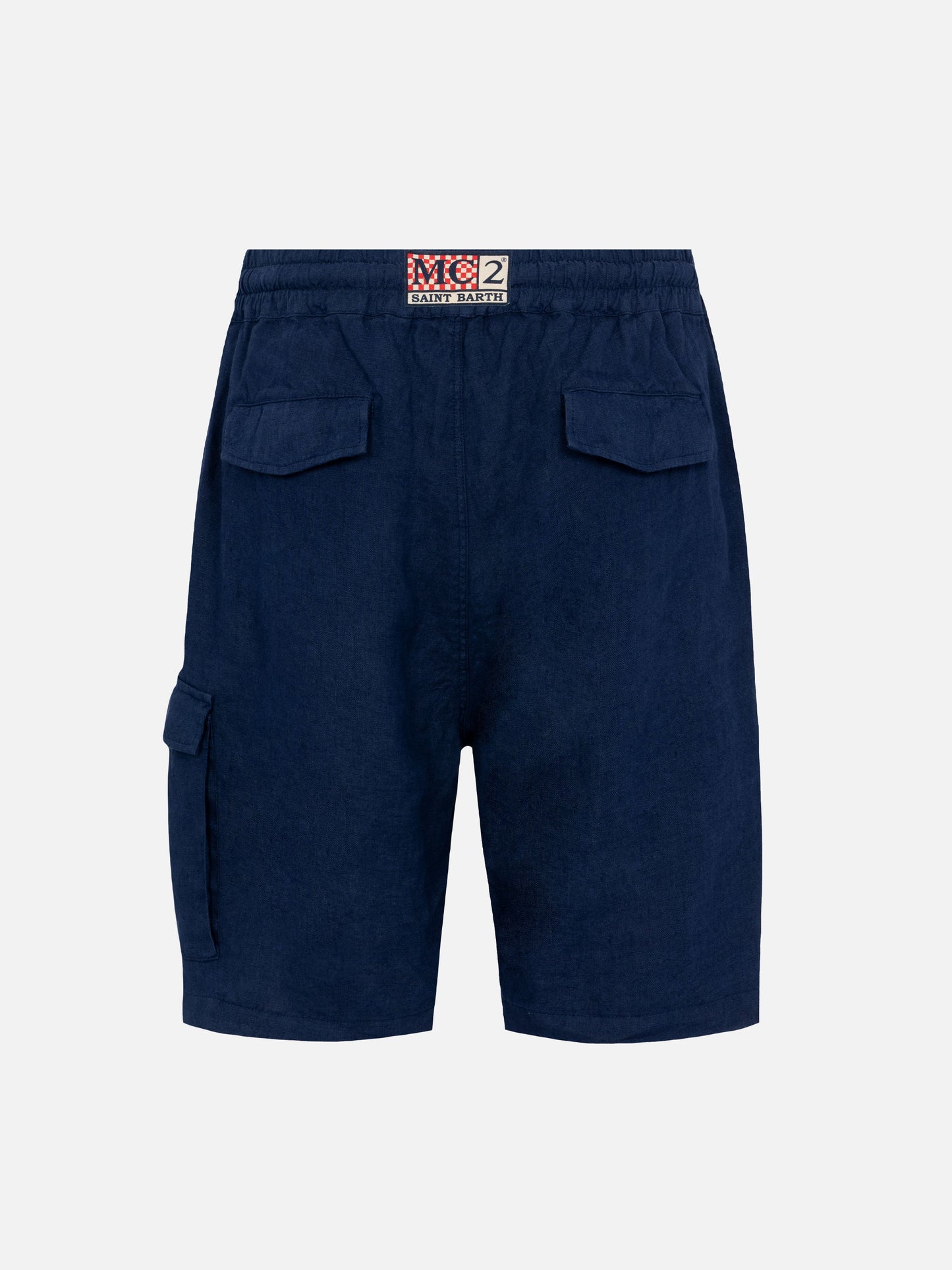Man navy blue linen bermuda Marseille - MC2 Saint Barth