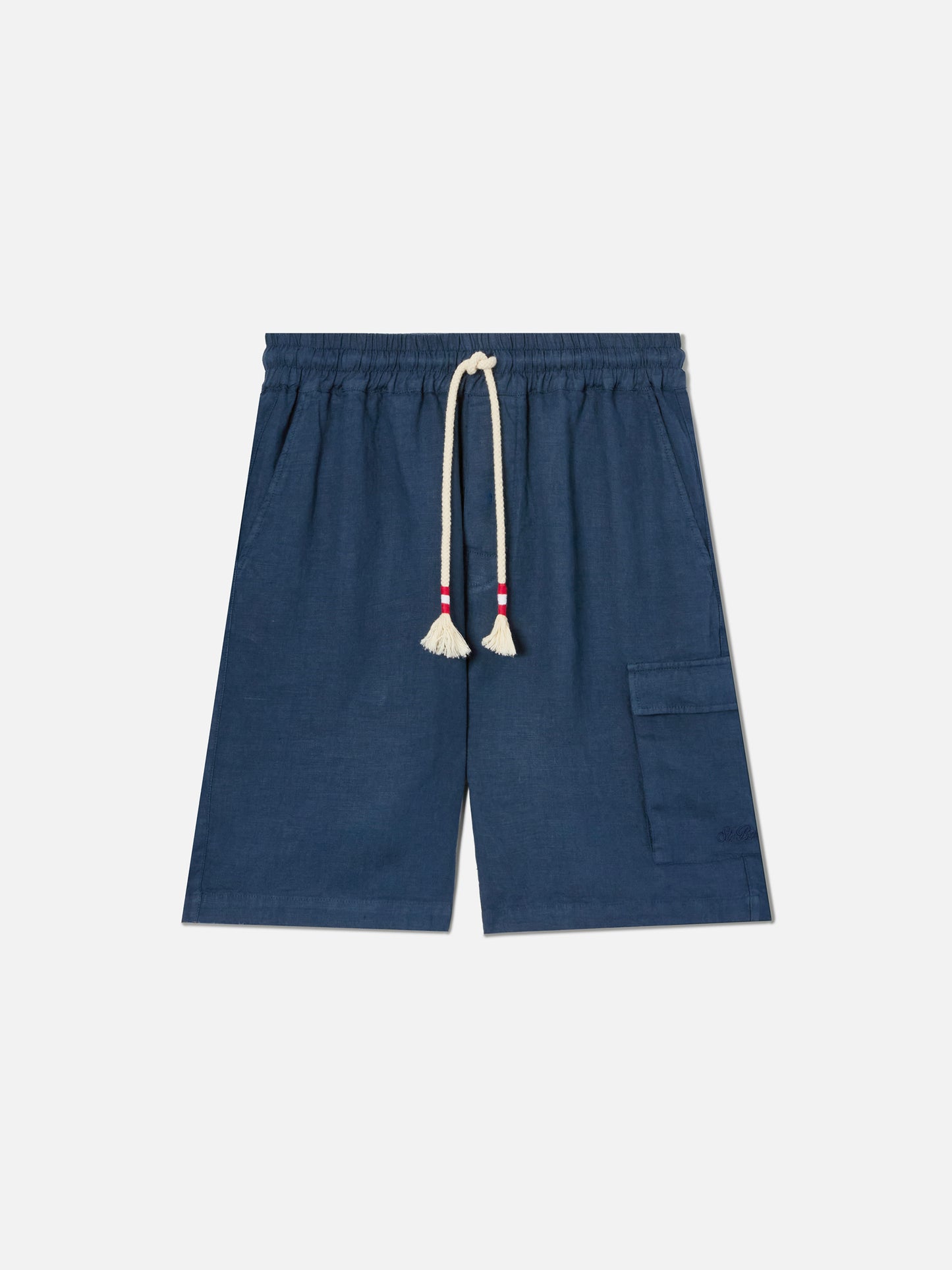 Herren marineblaue Leinenbermudas Marseille