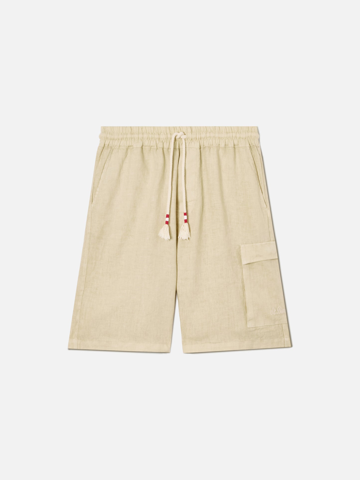 Bermudas Marseille beige en lino puro 