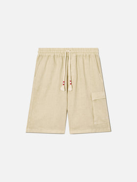 Bermudas Marseille beige en lino puro 