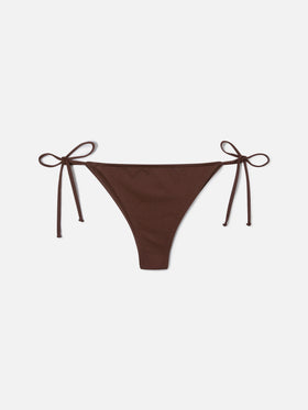 Slip mare Marielle brasiliano con laccetti marrone 
