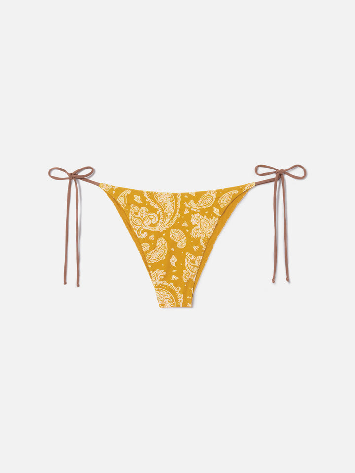 Bas de maillot Marielle ocre à imprimé paisley 