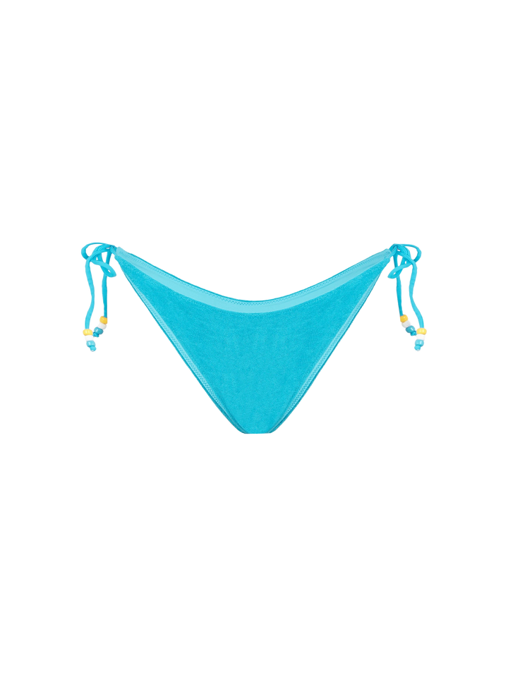 Woman turquoise terry triangle bikini with charms - MC2 Saint Barth