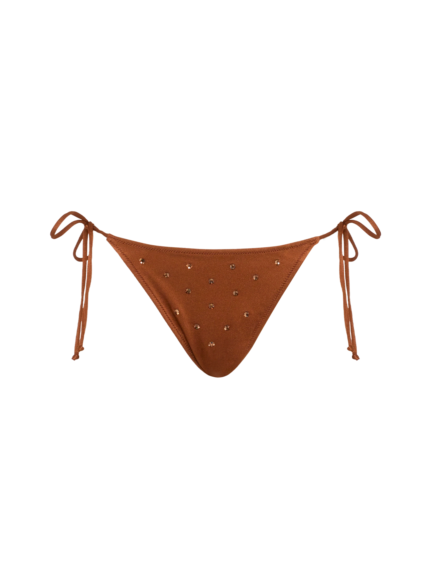 Marielle brown classic swim briefs with rhinestone embellishment - MC2 Saint Barth