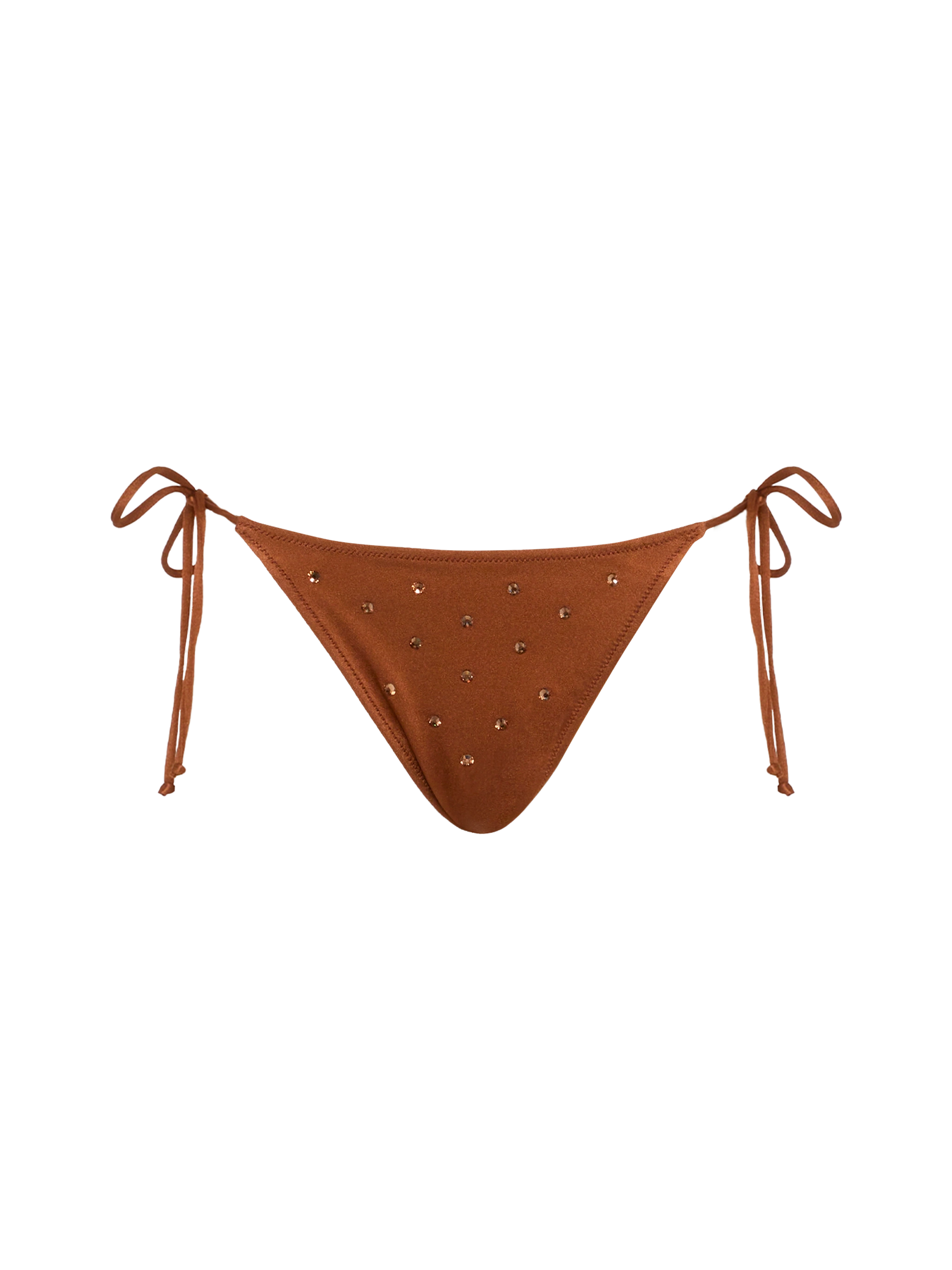Marielle brown classic swim briefs with rhinestone embellishment - MC2 Saint Barth