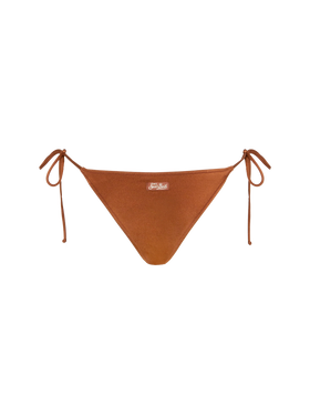 Marielle brown classic swim briefs with rhinestone embellishment - MC2 Saint Barth