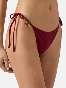 Bikini Leah Marielle glossy finish rosso con charms