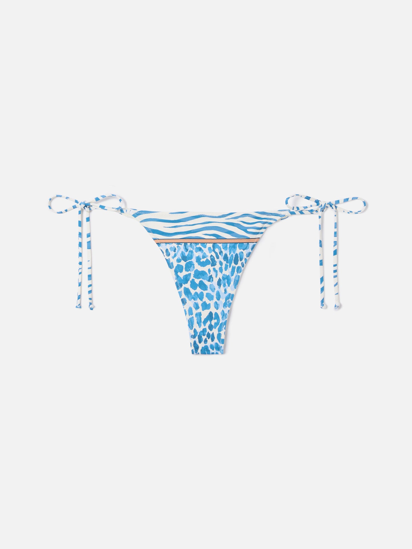 Marielle brazilian bikini bottoms with blue safari print