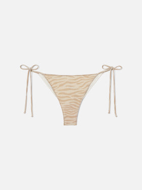 Marielle Overlock animalier Lurex Bikinihose im Brazilian-Schnitt 