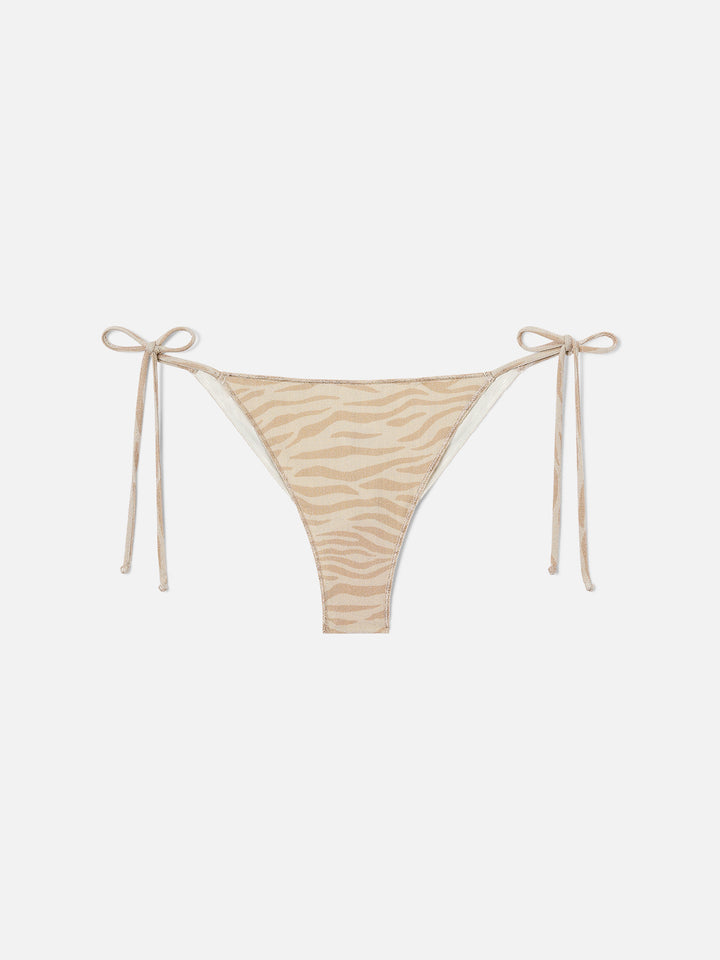 Marielle Overlock animalier Lurex Bikinihose im Brazilian-Schnitt 