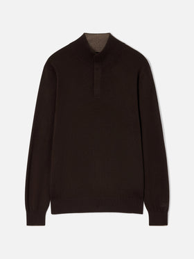 Collo alto Marlow in Merino e cashmere marrone
