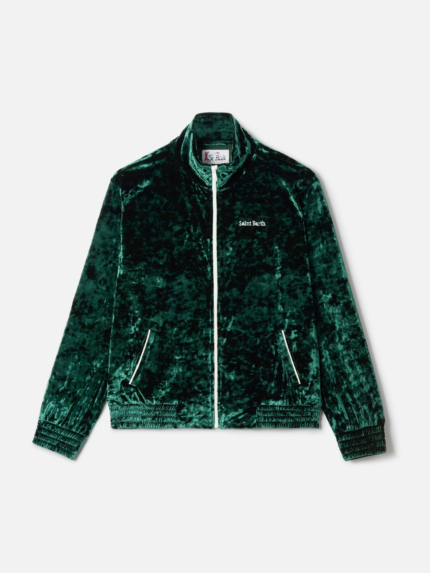 Woman green chenille sweatshirt Miriam