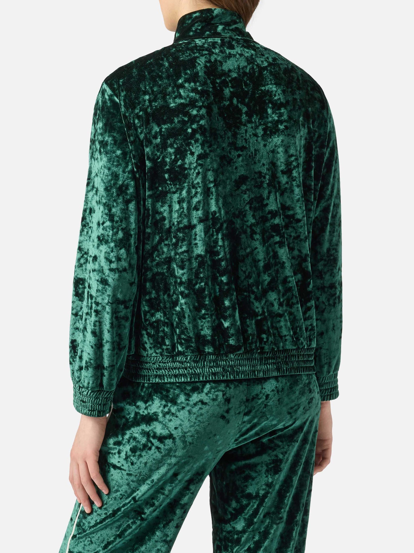 Woman green chenille sweatshirt Miriam