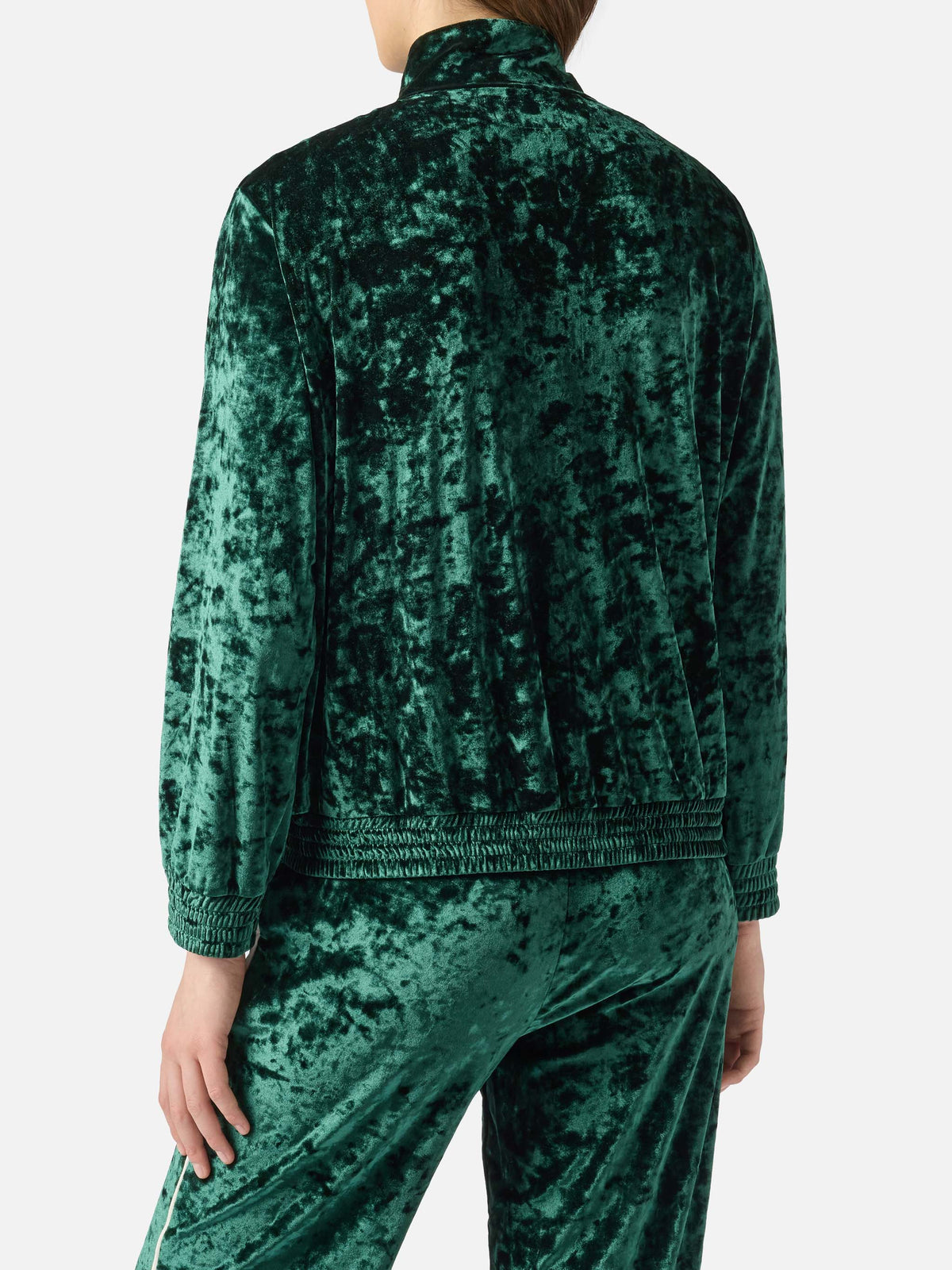 Dark green Miriam chenille sweatshirt with logo embroidery