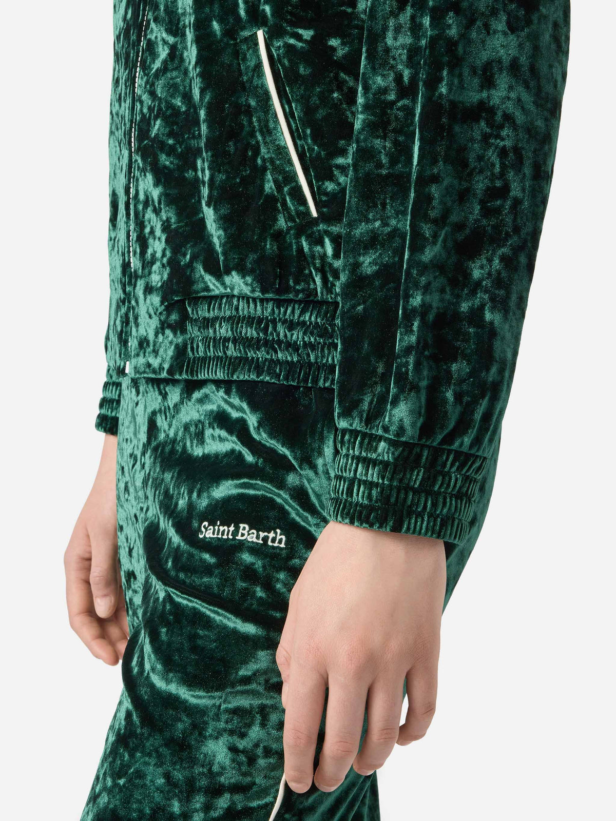 Dark green Miriam chenille sweatshirt with logo embroidery