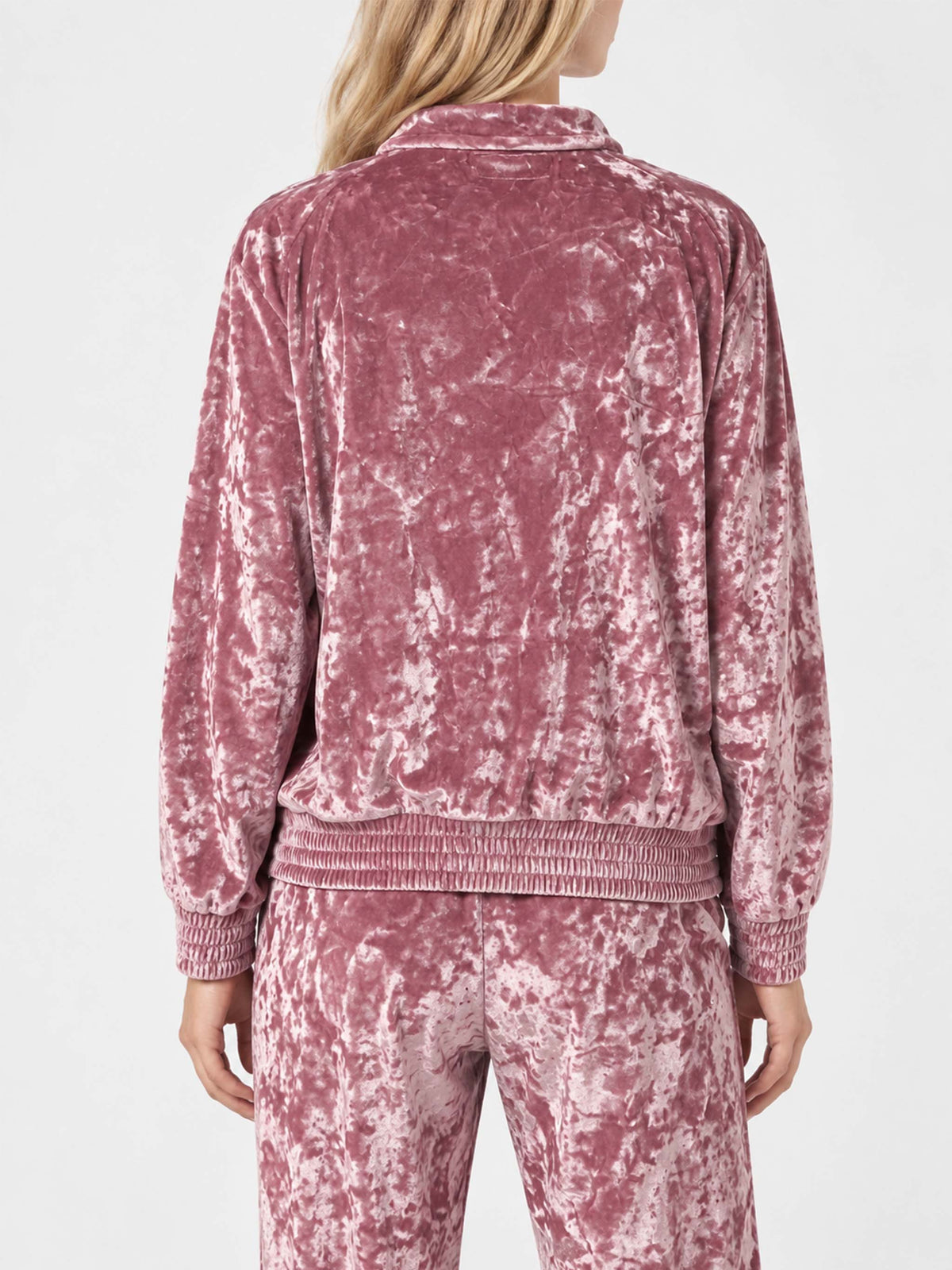 Felpa Miriam in ciniglia rosa con zip