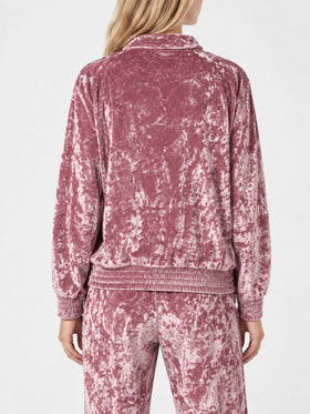 Felpa Miriam in ciniglia rosa con zip