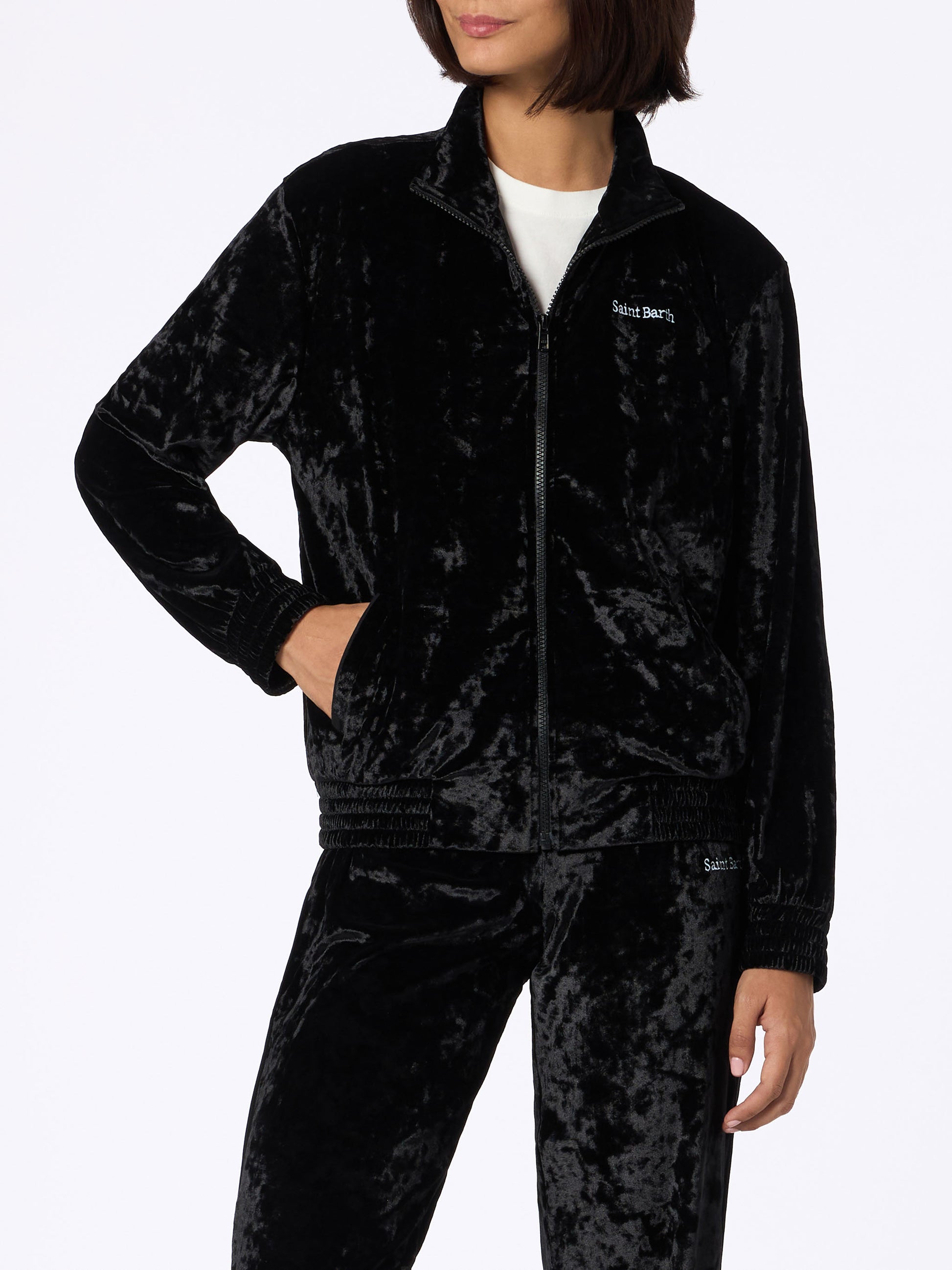 Woman sweatshirt Miriam black chenille - MC2 Saint Barth