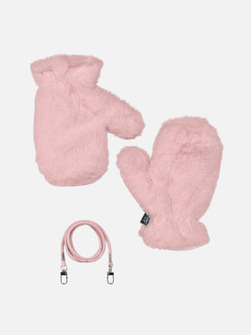 Pink Muffy faux fur gloves