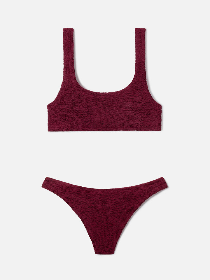 Bikini a bralette Naima Naomi in crinkle bordeaux