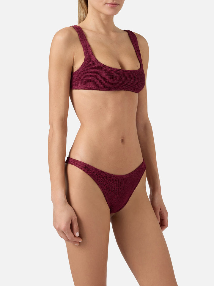 Bikini a bralette Naima Naomi in crinkle bordeaux