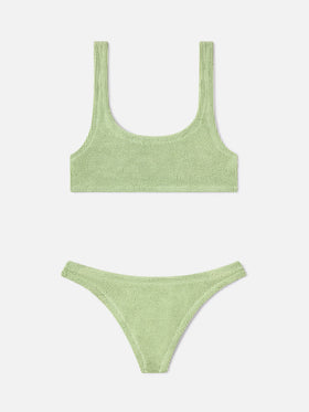 Bikini Naima Naomi in tessuto crinkle lurex verde chiaro