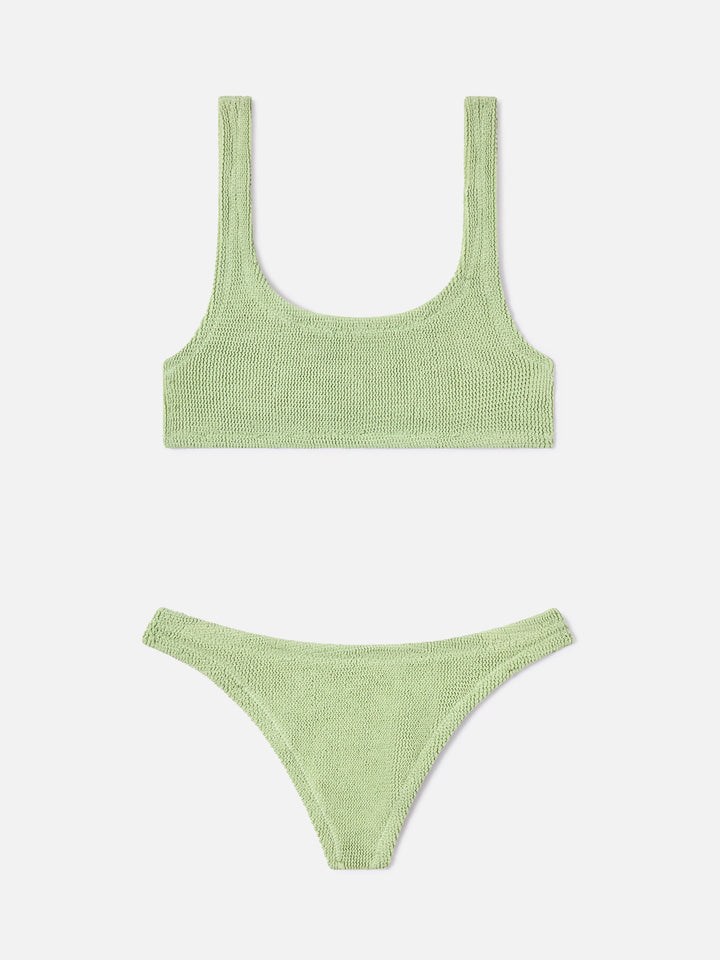 Bikini Naima Naomi in tessuto crinkle lurex verde chiaro