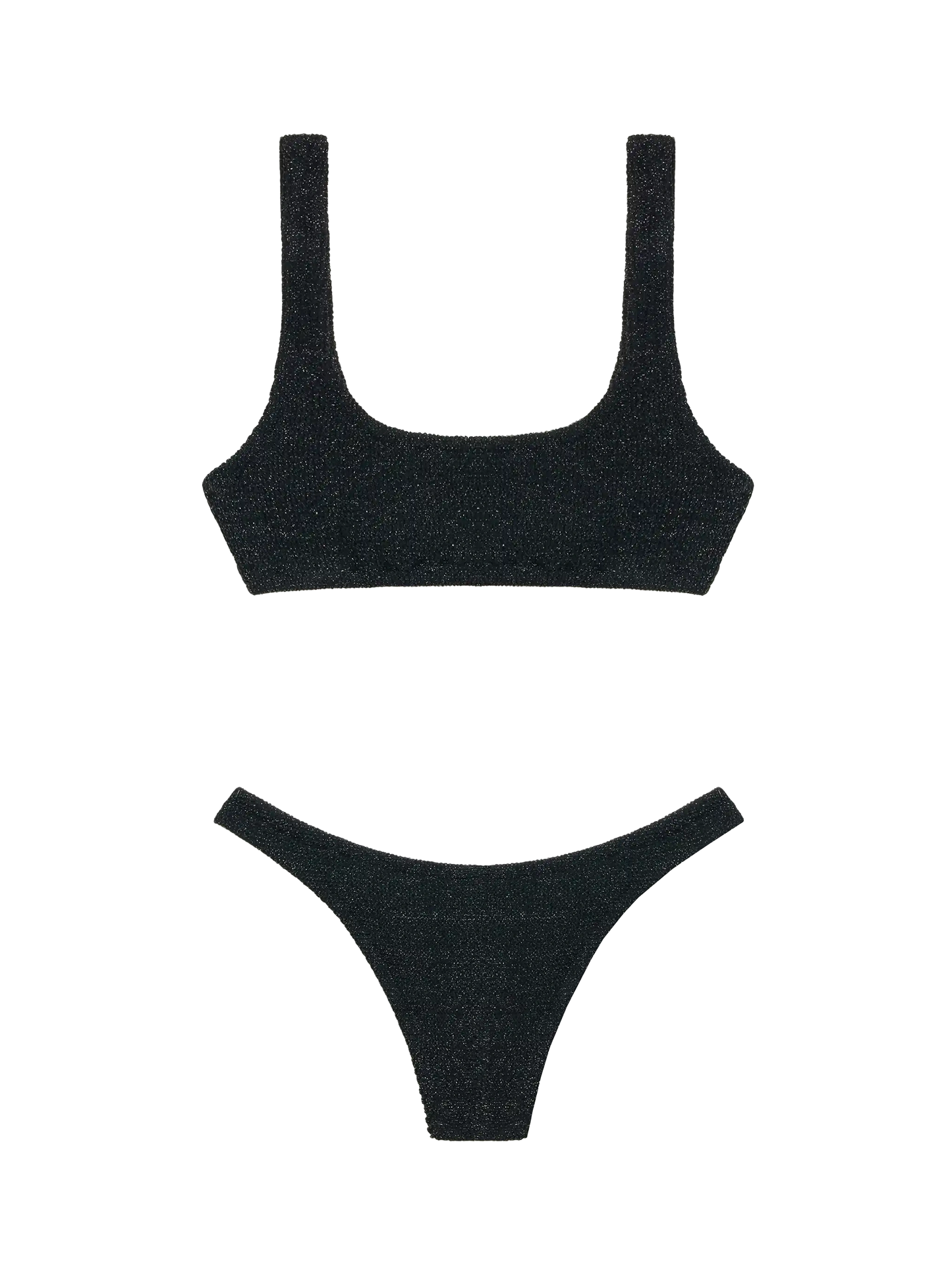 Classic crinkle lurex bralette bikini Naima Naomi in black - MC2 Saint Barth