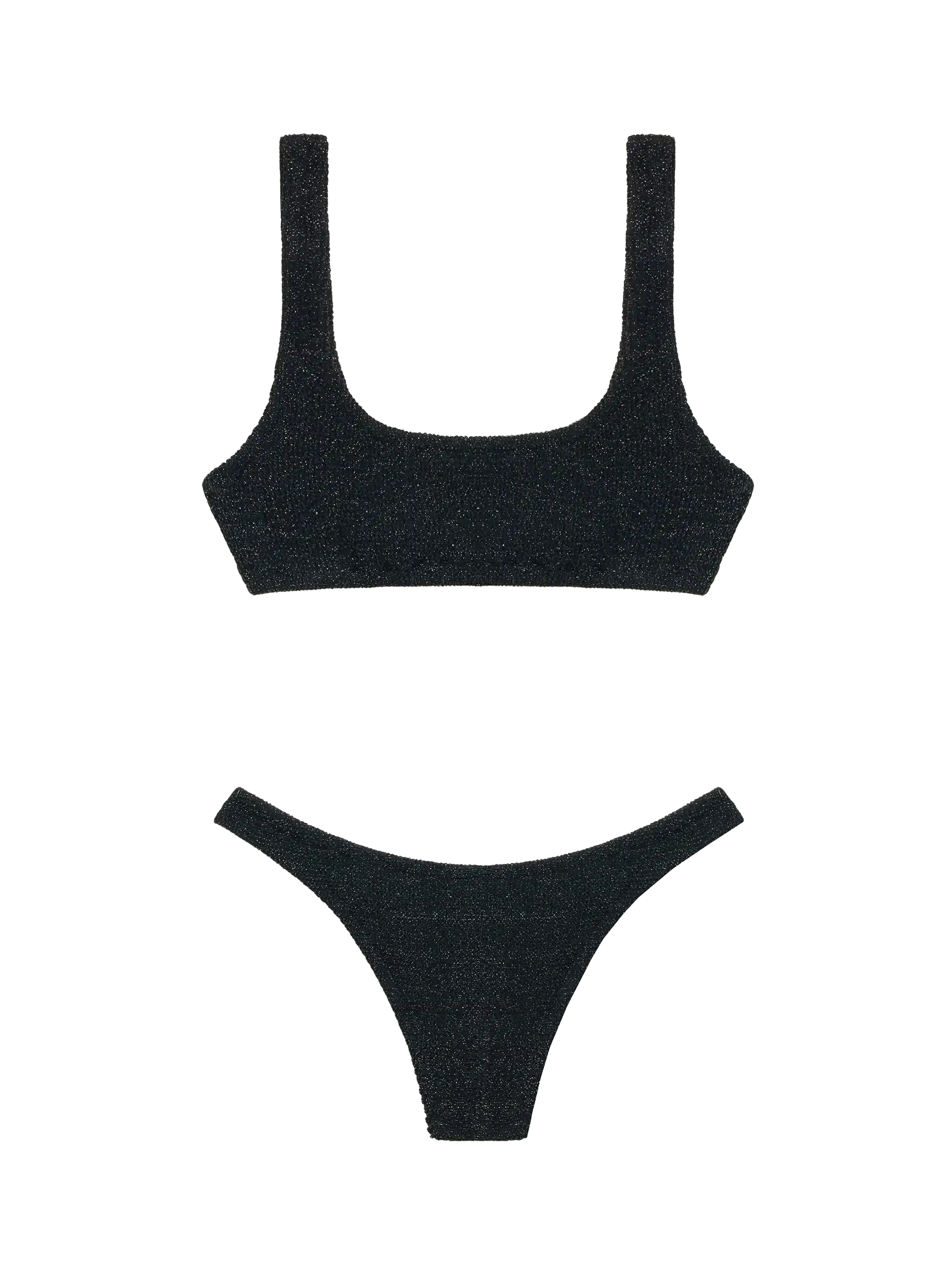 Classic crinkle lurex bralette bikini Naima Naomi in black - MC2 Saint Barth
