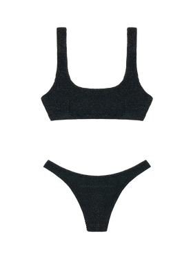 Classic crinkle lurex bralette bikini Naima Naomi in black - MC2 Saint Barth
