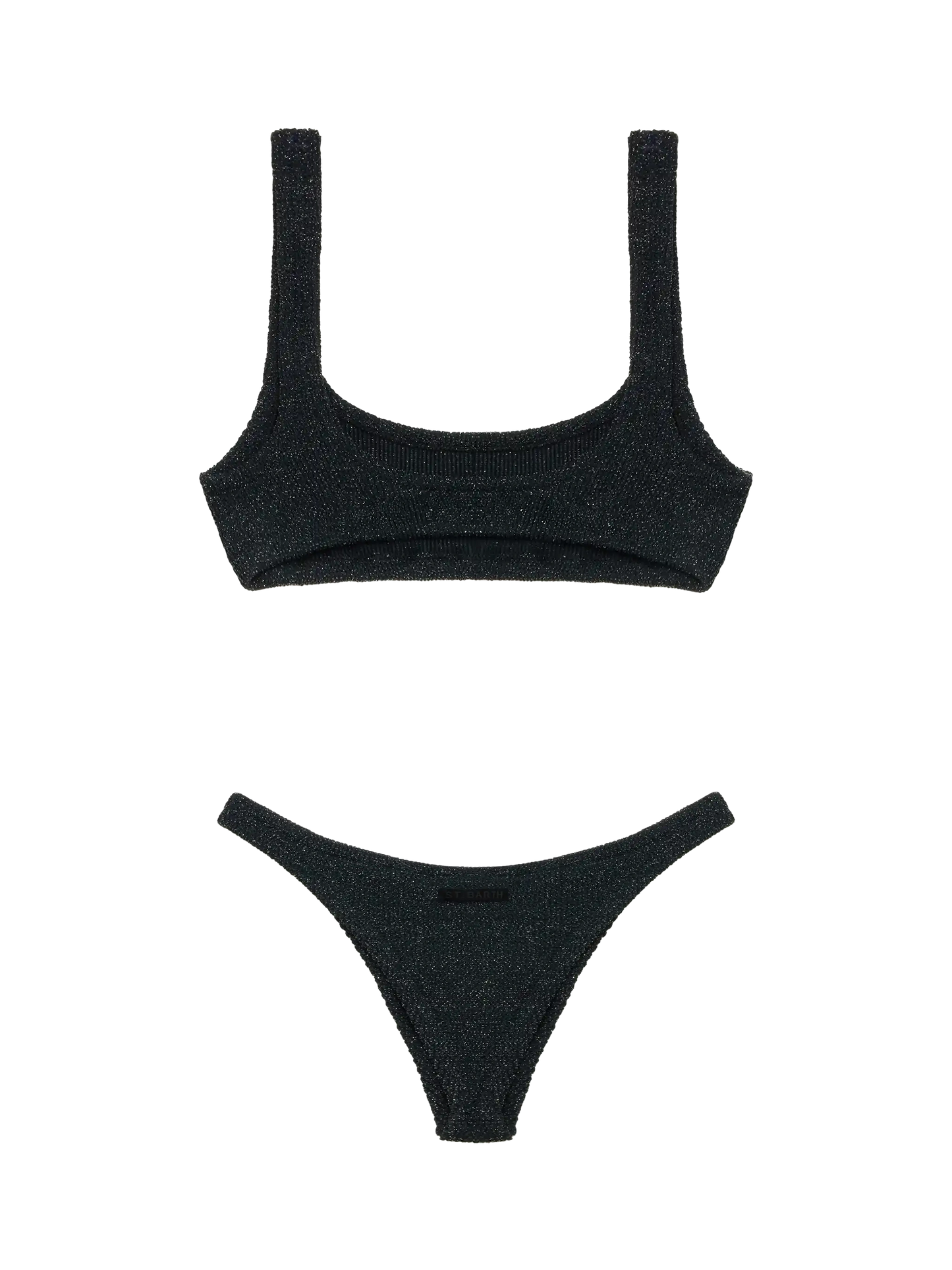 Classic crinkle lurex bralette bikini Naima Naomi in black - MC2 Saint Barth