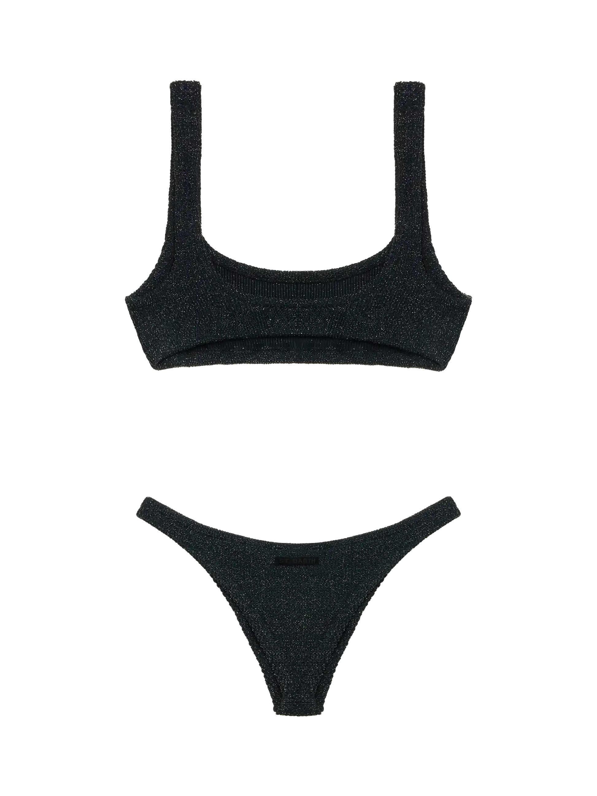 Classic crinkle lurex bralette bikini Naima Naomi in black - MC2 Saint Barth