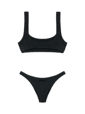 Classic crinkle lurex bralette bikini Naima Naomi in black - MC2 Saint Barth