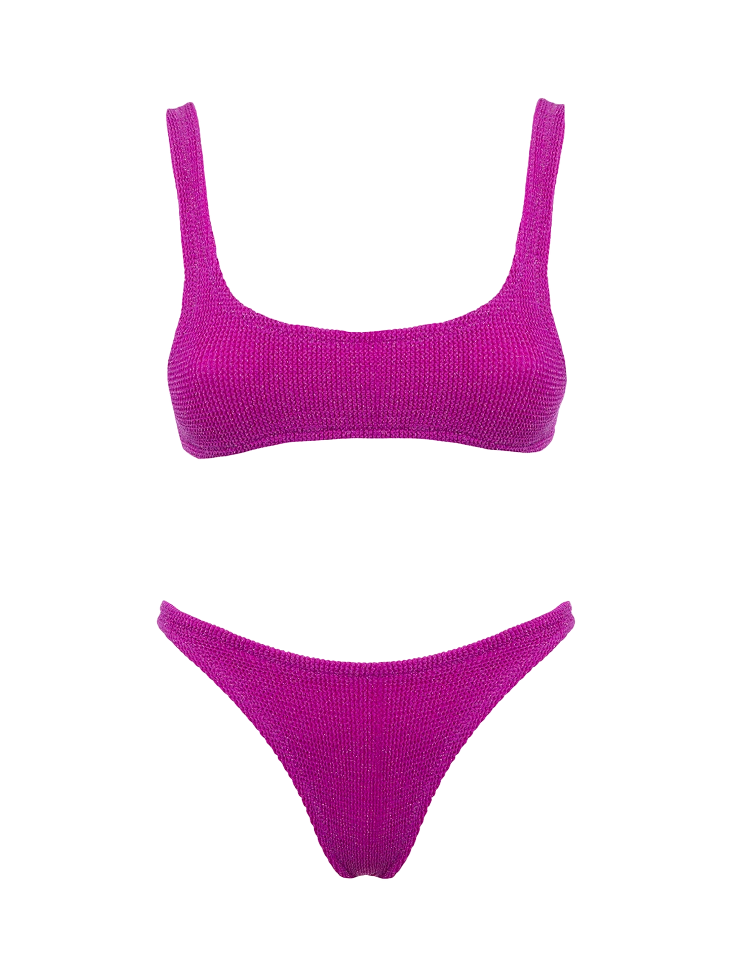 Woman fuchsia lurex classic crinkle bralette bikini Naima Naomi - MC2 Saint Barth