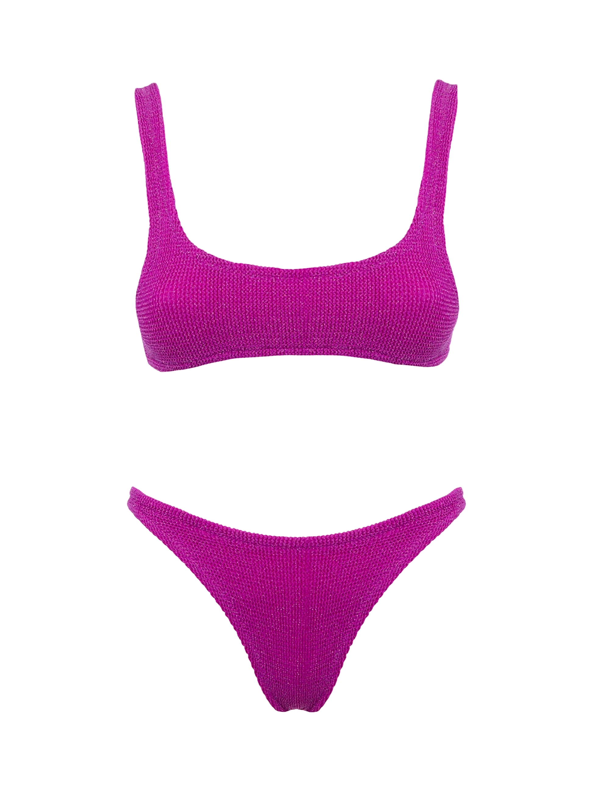 Woman fuchsia lurex classic crinkle bralette bikini Naima Naomi - MC2 Saint Barth