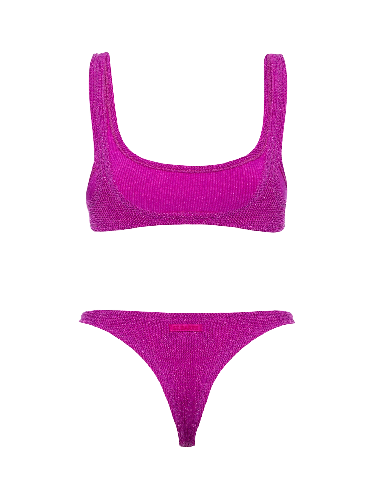 Woman fuchsia lurex classic crinkle bralette bikini Naima Naomi - MC2 Saint Barth