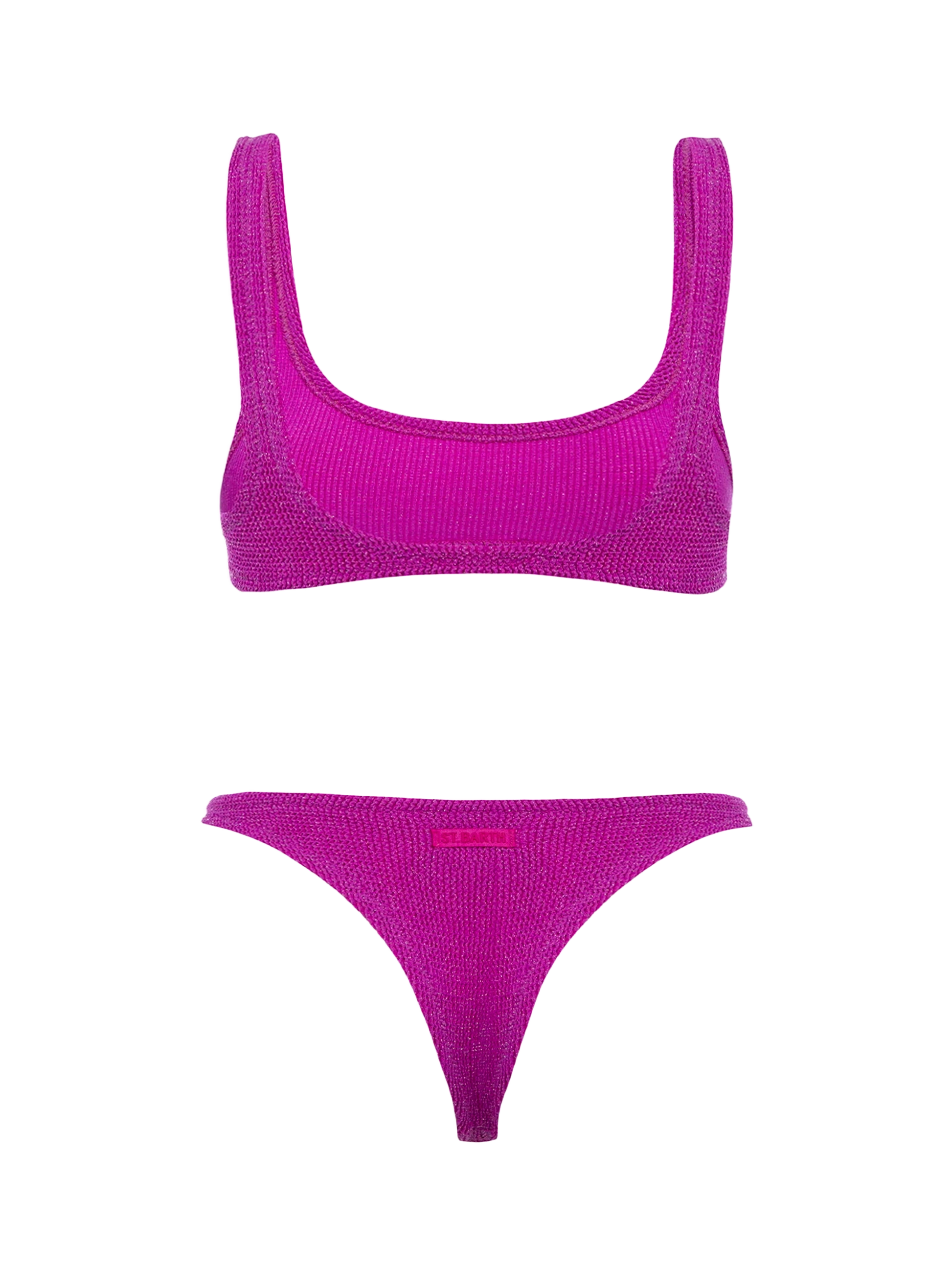 Woman fuchsia lurex classic crinkle bralette bikini Naima Naomi - MC2 Saint Barth