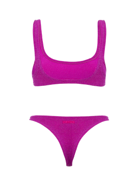 Woman fuchsia lurex classic crinkle bralette bikini Naima Naomi - MC2 Saint Barth