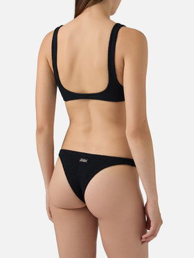 Naima Naomi black crinkle bikini