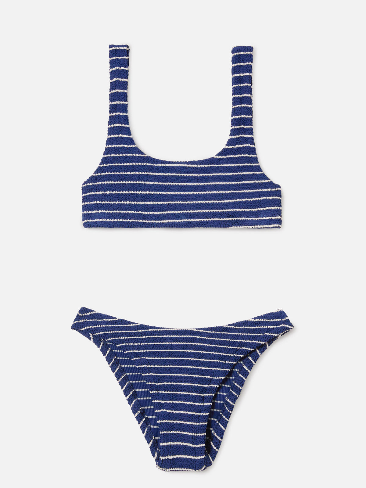 Bikini bleu rayé en tissu crinkle Naima Elise 