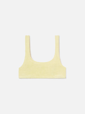 Naima bralette bikini top in yellow crinkle fabric